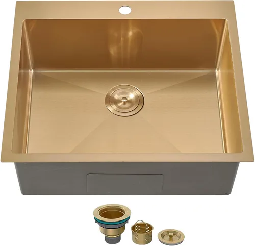 Vista 8 de SHACO Fregadero de barra de 15 x 15 pulgadas, fregadero de cocina pequeño de acero inoxidable de 15 pulgadas, fregadero de cocina pequeño de un solo