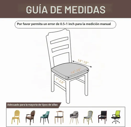 Vista 3 de Juego de 4 fundas de asiento para silla, elásticas, estampadas, para comedor, cuadradas, extraíbles y lavables, fundas de cojín para cocina, oficina