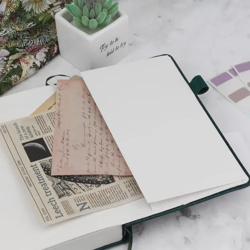 Vista 5 de Diario rayado, cuaderno rayado A5 para mujer, 384 páginas, diario de cuero de tapa dura verde para hombres, cuaderno de rayas universitarias
