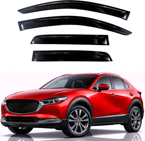 Vista 241 de KPY Moldura deflectora de viento con protección contra la lluvia compatible con Mazda CX-3 2016-2021 (CX3), 4 unidades, para ventana lateral