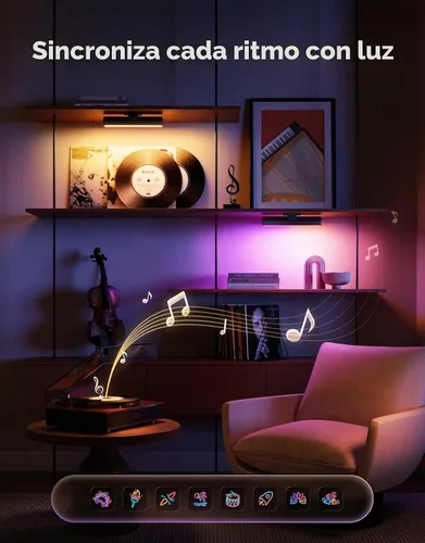 Vista 4 de Govee - Barras de luz LED inteligentes, funcionan con Alexa y Google Assistant, retroiluminación LED WiFi RGBICWW para TV con modos de escena