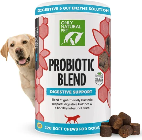 Vista 7 de Only Natural Pet Suplemento probiótico para perros y gatos, fórmula enzimática para la salud digestiva y intestinal, masticables digestivos