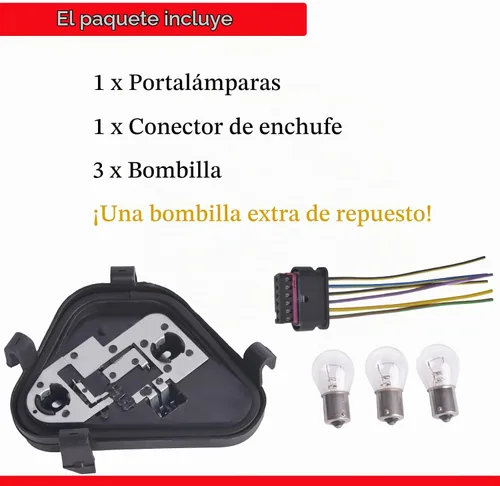 Vista 3 de Panel de Enchufe de Bombilla de Luz Trasera Izquierda del Conductor y Conector de Enchufe y Tres Bombillas 63217313043 Compatible con BMW Serie 3