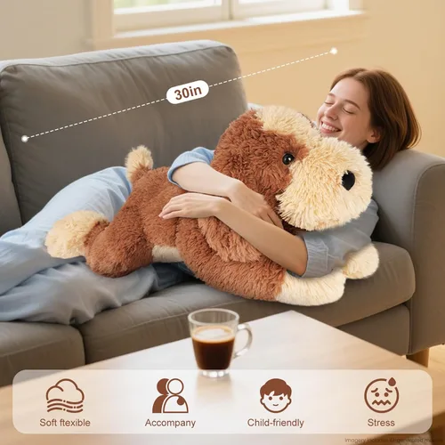 Vista 2 de SuzziPals Animal de peluche grande de 30 pulgadas, cachorro de peluche gigante grande y suave, juguetes de peluche gigantes para relajación