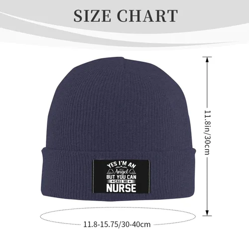 Vista 3 de Yes I m an Angel But You Can Call Me Nurse Beanie Hat for Men Women Soft Cozy Knit Hats Winter Warm Skull Cap