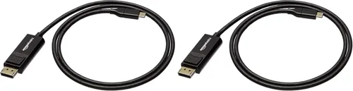 Vista 10 de Amazon Basics Cable USB-C a DisplayPort bidireccional, 3 pies, negro