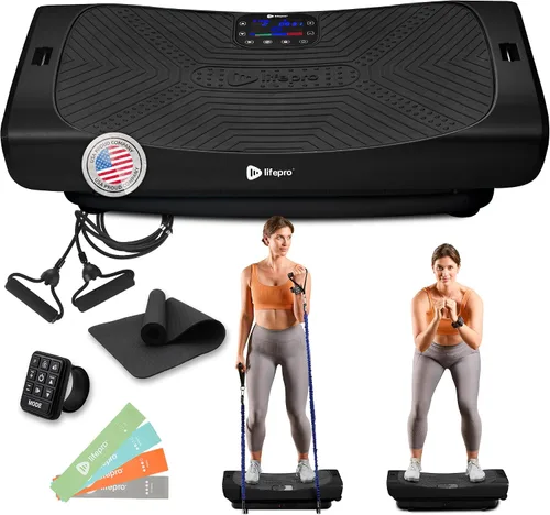 Vista 14 de Lifepro 4D Vibration Plate Exercise Machine — Triple Motor, 7 Presets, 60 Speeds Rumblex Plus/Pro Vibrating Platform with Wrist Remote — Whole Body