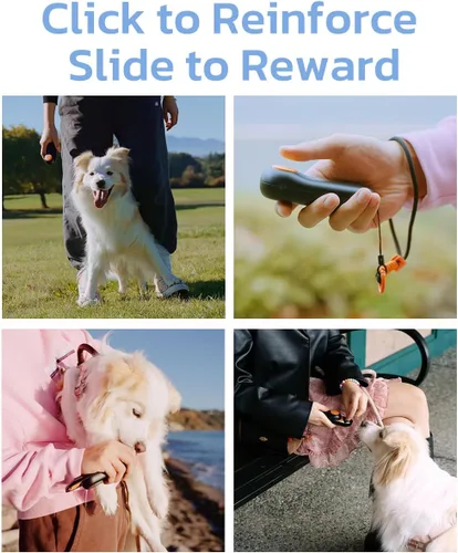 Vista 9 de Clink Design Clicker de entrenamiento para perros y clicker para perros con almacenamiento de golosinas, color azul