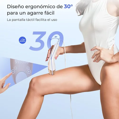 Vista 6 de Depilación láser para mujeres y hombres – Dispositivo de depilación láser ZAIRUZ IPL con enfriamiento de hielo sin dolor a 41.0 °F, removedor