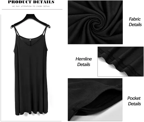 Vista 4 de MISFAY Vestido de verano para mujer, con tirantes delgados, casual, con vuelo, salida de baño para playa, con bolsillos