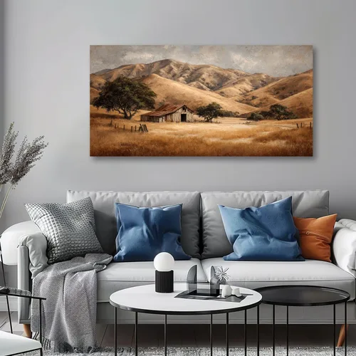 Vista 4 de 30"x 60" Canvas Wall Art Rustic Farmhouse Vintage Barn Country Field Landscape Rolling Hills Framed Pictures Painting Print Large Wall Art for