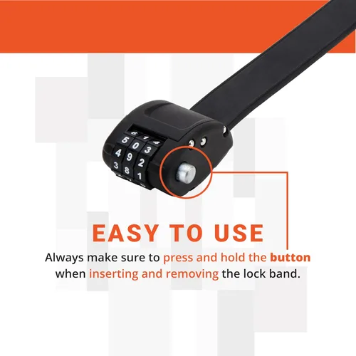 Vista 2 de OTTOLOCK Cinch Lock - Candado de Bicicleta Compacto y Ligero con Combinación Antirrobo, Ideal para Paradas Rápidas, Accesorios para Bicicleta, Negro