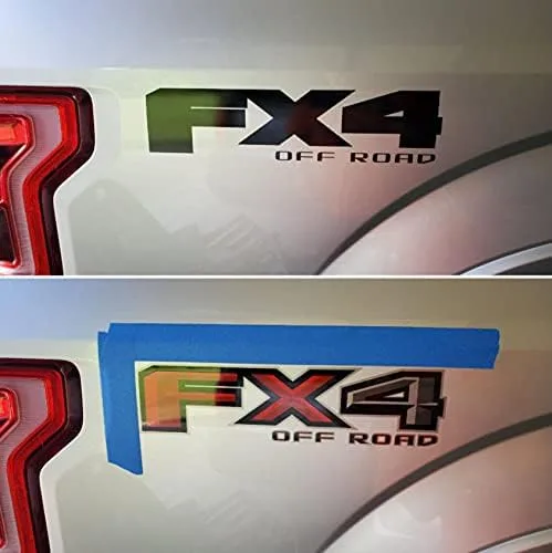 Vista 2 de FX4 Offroad Black (brillo) Calcomanías adhesivas compatibles con Ford F150 troquelado (2015-2020) - CB_Solid (juego de 2) con licencia oficial Negro