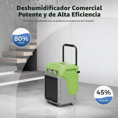Vista 3 de ALORAIR Deshumidificador comercial de 170 PPD con la bomba, LGR para uso Verde claro