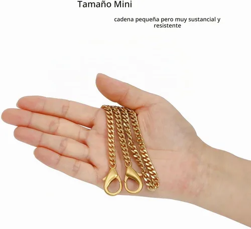 Vista 4 de Yichain Mini Linda Correa de Cadena de Bolso de Mano Correa de Repuesto para Bolso de Mano con Hombro Accesorios de Encanto (Oro Antiguo, 33 cm)