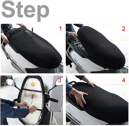 Vista 3 de Funda de asiento AUTUT para motocicleta de malla Rojo