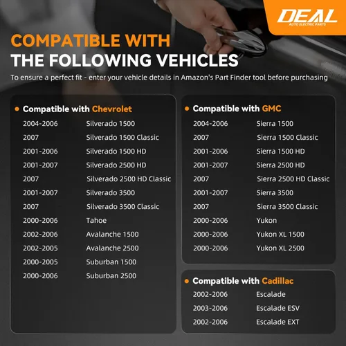 Vista 2 de DEAL AUTO ELECTRIC PARTS Manija de puerta exterior del lado derecho del pasajero delantero con kit de repuesto de orificio de cerradura, compatible