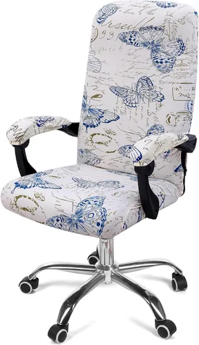 Vista 28 de Smiry fundas elásticas estampadas para silla de oficina de computadora, fundas universales para sillas giratorias de escritorio, extraíbles