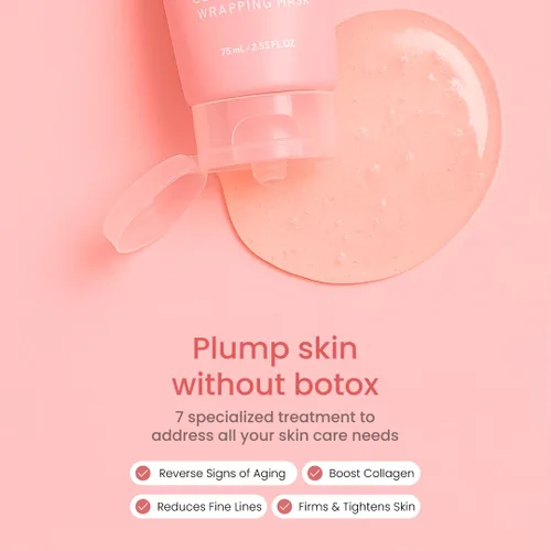 Vista 5 de QUIA Mascarilla Envolvente de Colágeno 75ml - Clínica +92% Apariencia Más Firme - Exfoliante de Piel de Cristal Nocturno - Cuidado de la Piel