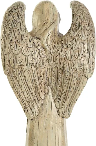 Vista 8 de Estatua de ángel de resina con pájaro, escultura de jardín al aire libre de 10 pulgadas para patio y césped, regalo conmemorativo impermeable