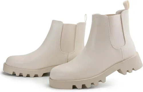 Vista 6 de firelli Botines Chelsea Combat para mujer, botines de invierno sin cordones