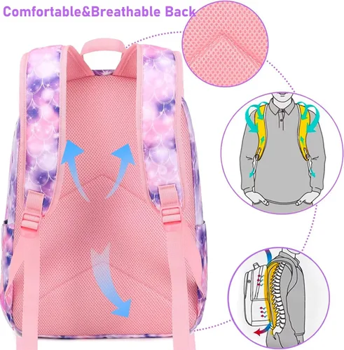 Vista 3 de Mochilas escolares para niñas, niños y adolescentes
