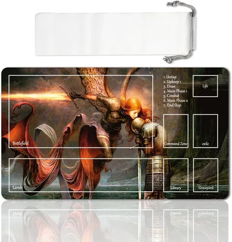 Vista 13 de Juego de mesa MTG Playmat Games Tamaño 60X35 cm CCG Compatible para TCG RPG CCG Play Mats (Ajani Steadfast-Zone)