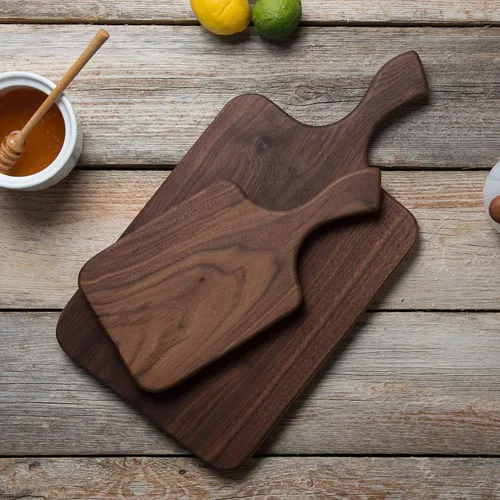 Vista 6 de Brazos Home Tabla de cortar de madera de nogal oscuro para cocina, sazonada, tabla de cortar, tabla de queso de madera, bandeja de charcutería