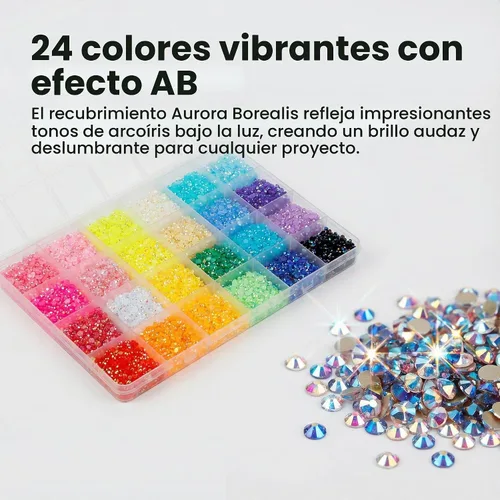 Vista 3 de Juego de 8000 piezas de diamantes de imitación deslumbrantes de resina