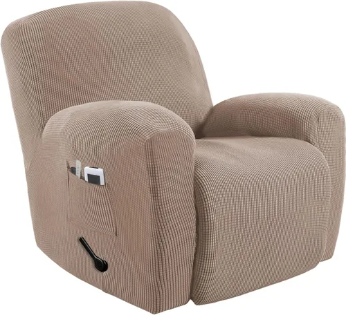 Vista 16 de MeilleMaison Funda elástica para silla reclinable, funda para sofá de 1 pieza con parte inferior elástica, lavable, protector de muebles Negro