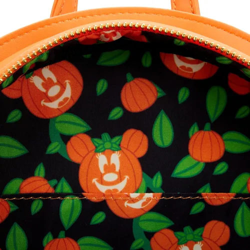 Vista 5 de Loungefly Disney Glow FACE Minnie Pumpkin Mini Mochila