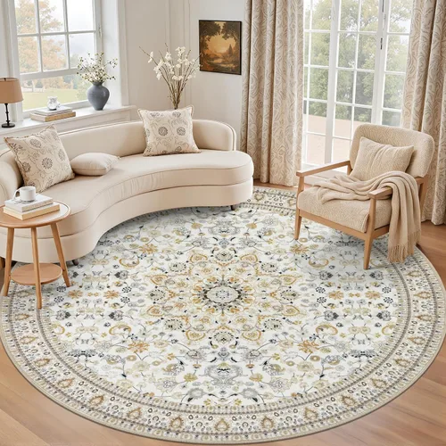 Vista 22 de Alfombras de área de 2x3 para sala de estar: alfombra vintage Beige