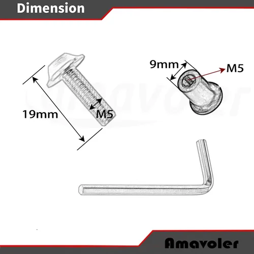 Vista 2 de Kit de tornillos de 10 tornillos para parabrisas de motocicleta, tornillos universales CNC para parabrisas de motocicleta, funciona en parabrisas