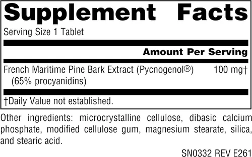 Vista 2 de Source Naturals Pycnogenol Proantocianidin Complex, 100 mg - 30 Tabletas