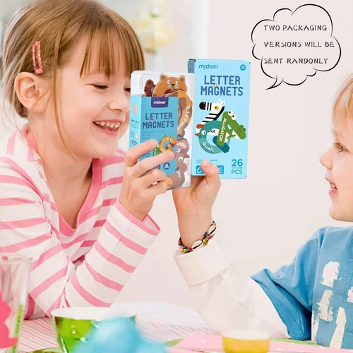 Vista 6 de Mideer Letras magnéticas grandes para niños de 1 a 3 años, 26 piezas de imanes del alfabeto de animales, juego de juguetes para nevera, coloridos