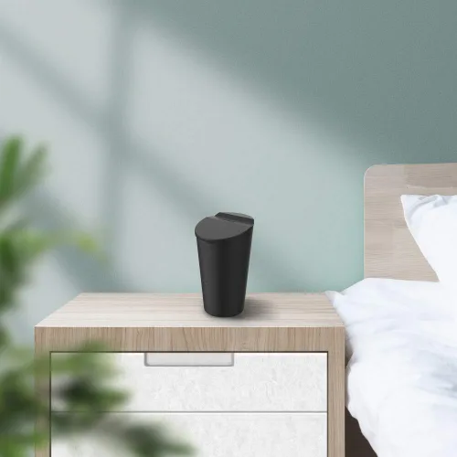 Vista 8 de Bote de basura de silicona con tapa – Portavasos para automóvil, hogar, oficina (negro)