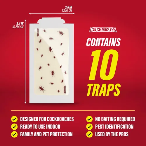 Vista 2 de Catchmaster Tablas de Pegamento para Trampas de Cucarachas Paquete de 10, Atrapador de Insectos Adhesivo, Trampas para Escorpión, Araña, Grillo