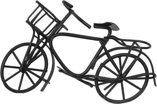 Vista 7 de Mini bicicleta de casa de muñecas, bicicleta de metal móvil para muñecas