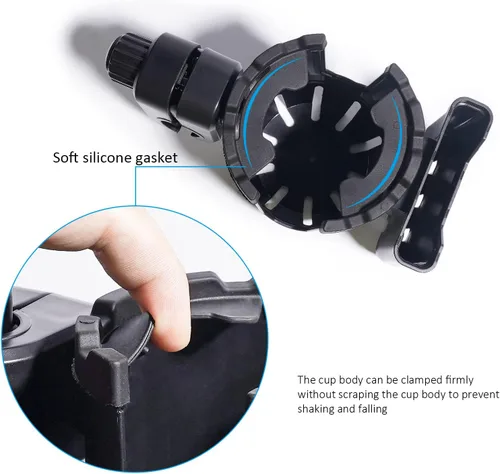 Vista 5 de EASICOZI Soporte para micrófono con soporte para teléfono, soporte universal 2 en 1 para botella de bebida para soporte de micrófono de música