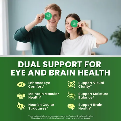 Vista 3 de Suplementos de luteína y zeaxantina, vitaminas avanzadas AREDS 2 para los ojos, con arándano, ginkgo biloba, astaxantina, hialuronato de sodio