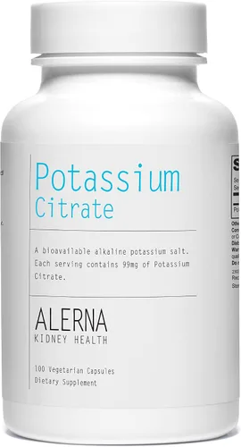 Vista 8 de Citrato de potasio 99 mg Suplemento dietético – Suplemento mineral de potasio para el equilibrio de electrolitos y soporte normal del pH – 100