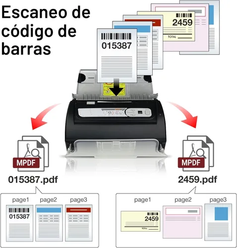 Vista 6 de Plustek Escáner de documentos de escritorio PS186, con alimentador automático de documentos de 50 páginas (ADF). para Windows 7/8/10/11
