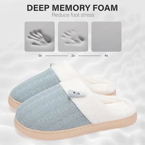 Vista 3 de NineCiFun Pantuflas para mujer, cómodas, ligeras, para casa, sin cordones, de espuma viscoelástica, para dormitorio, para interiores y exteriores