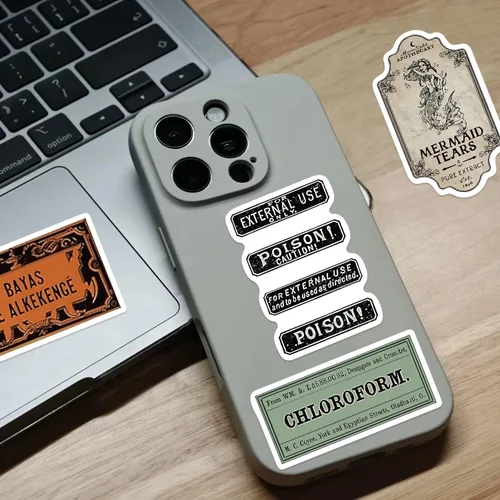 Vista 4 de 50 calcomanías vintage de poción C1-vintage Potion Stickers