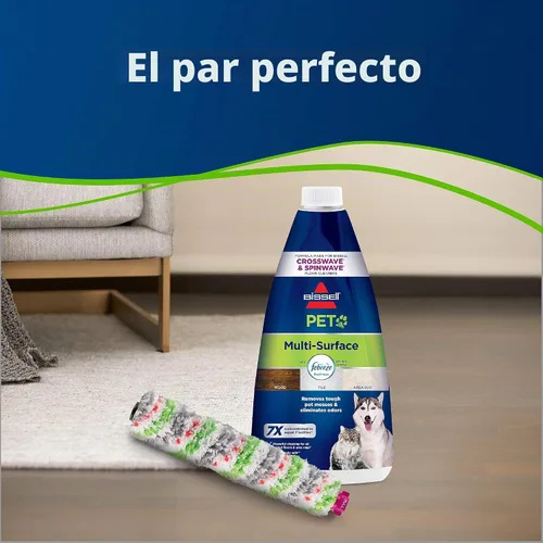 Vista 4 de BISSELL Rollo de cepillo para mascotas multisuperficie CrossWave sin enredos, nueva pieza 2460 del OEM