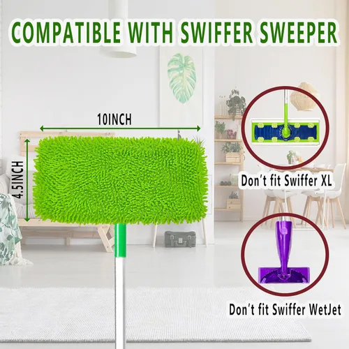 Vista 3 de Almohadillas de Microfibra Reutilizables para Trapeador Almohadillas Húmedas Lavables Compatibles con Repuestos de Almohadillas Swiffer Sweeper