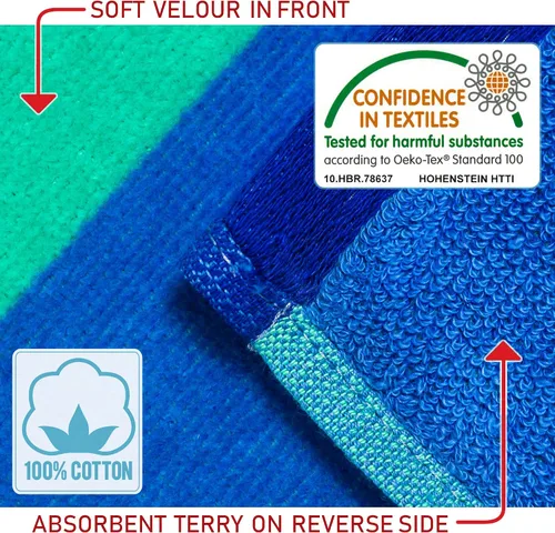 Vista 12 de Softerry - Toalla de playa extrasuave de 30 x 60 pulgadas, toalla absorbente estilo cabaña a rayas, estilo piscina y resort, 100% algodón
