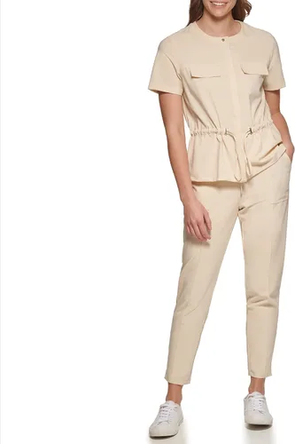 Vista 2 de Calvin Klein Women's Soft Everyday Sinched Waist Short Sleeve Shirt