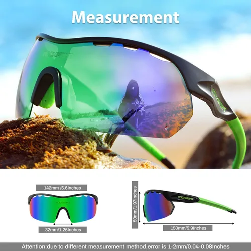 Vista 3 de ROCKNIGHT Polarized Sports Sunglasses for Cycling, Biking, Baseball & Volleyball - UV Protection, Lightweight & Durable