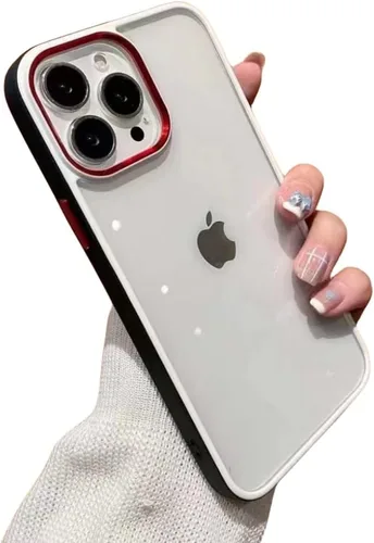 Vista 7 de kaitesi Funda transparente para iPhone 11 Pro, funda transparente con agujero para correa, dos tonos, color a prueba de golpes, marco de parachoques